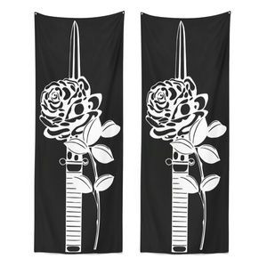 Rose Dagger tapestry indoor outdoor black & white